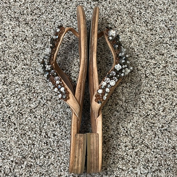 Prada Women's Leather Tan and Brown Beaded Sandals size EU 38 US 8 - Picture 12 of 16